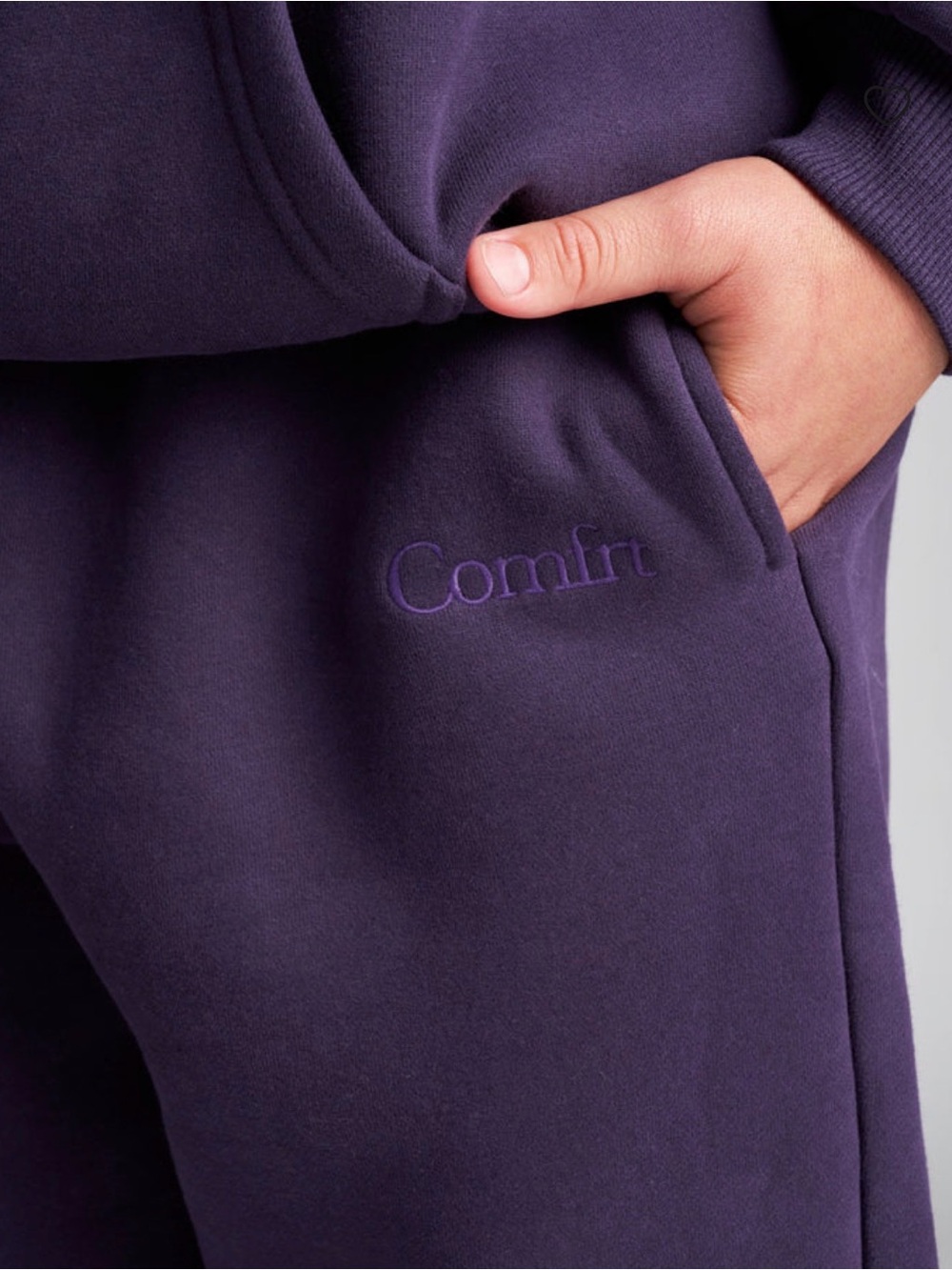 Comfnt Purple Embroidered Joggers
